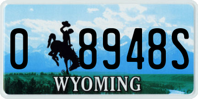 WY license plate 08948S