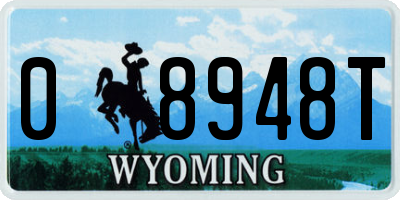 WY license plate 08948T