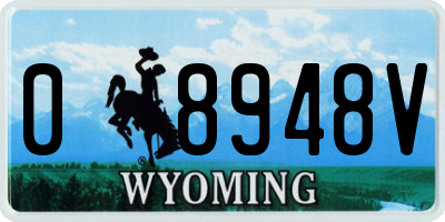 WY license plate 08948V