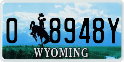 WY license plate 08948Y