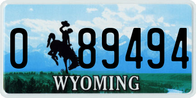 WY license plate 089494