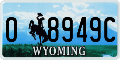 WY license plate 08949C