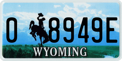 WY license plate 08949E