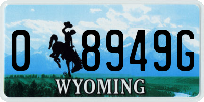 WY license plate 08949G