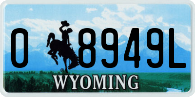 WY license plate 08949L