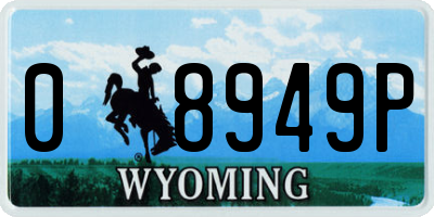 WY license plate 08949P