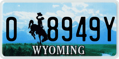 WY license plate 08949Y