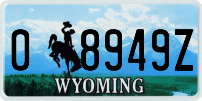 WY license plate 08949Z