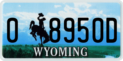 WY license plate 08950D