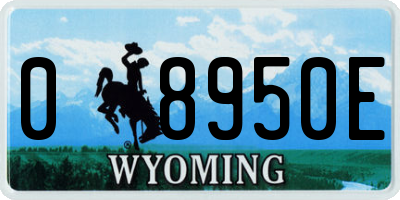 WY license plate 08950E
