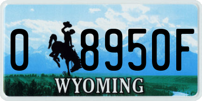 WY license plate 08950F