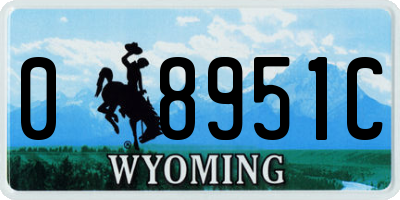 WY license plate 08951C