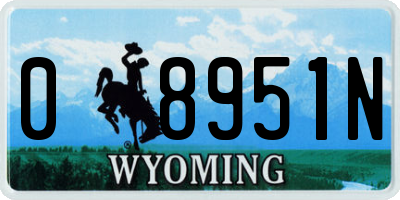 WY license plate 08951N