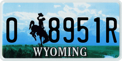 WY license plate 08951R