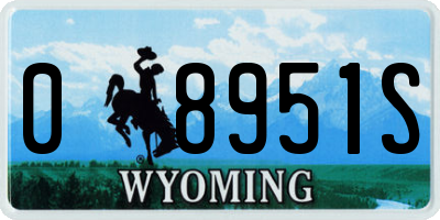 WY license plate 08951S