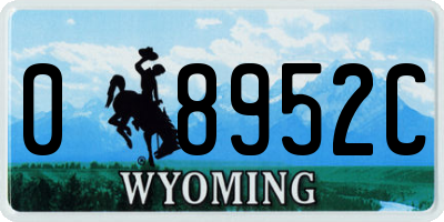 WY license plate 08952C