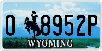 WY license plate 08952P