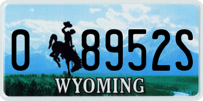 WY license plate 08952S
