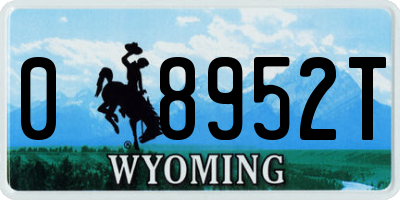 WY license plate 08952T
