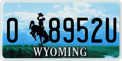 WY license plate 08952U