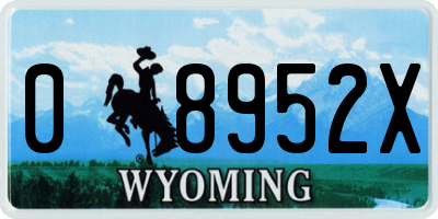 WY license plate 08952X