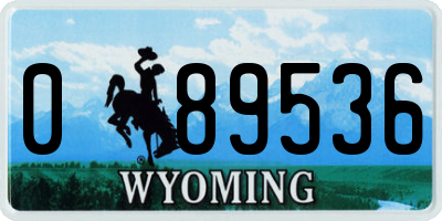 WY license plate 089536