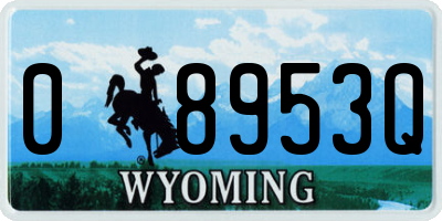 WY license plate 08953Q