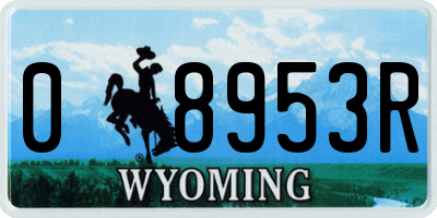 WY license plate 08953R