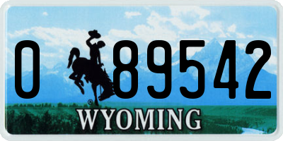 WY license plate 089542
