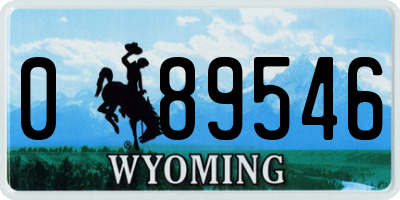 WY license plate 089546