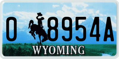 WY license plate 08954A