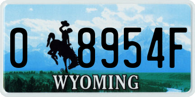 WY license plate 08954F