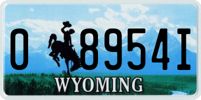 WY license plate 08954I