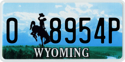 WY license plate 08954P