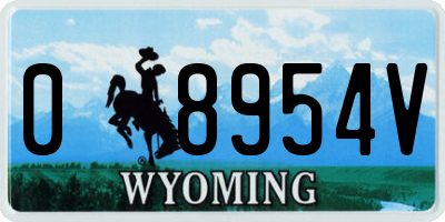 WY license plate 08954V