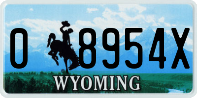 WY license plate 08954X