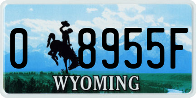 WY license plate 08955F