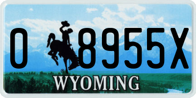 WY license plate 08955X