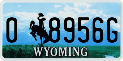 WY license plate 08956G