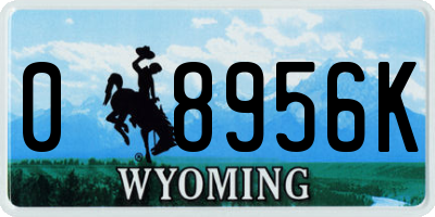 WY license plate 08956K