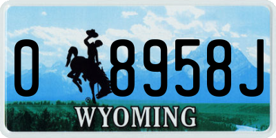 WY license plate 08958J