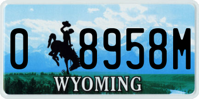 WY license plate 08958M