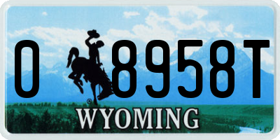 WY license plate 08958T