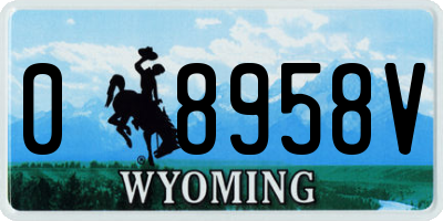 WY license plate 08958V