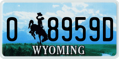 WY license plate 08959D
