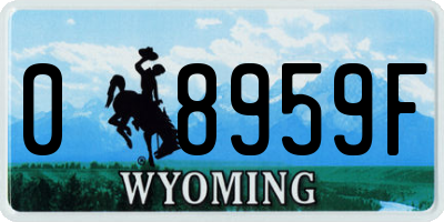 WY license plate 08959F