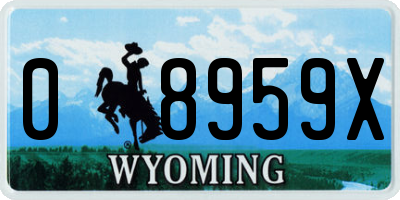 WY license plate 08959X