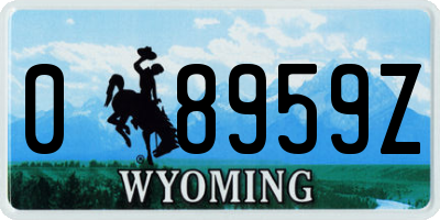 WY license plate 08959Z
