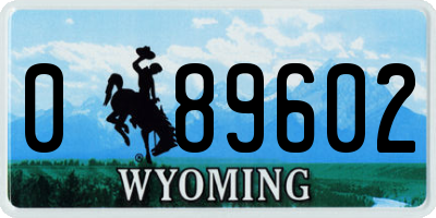 WY license plate 089602