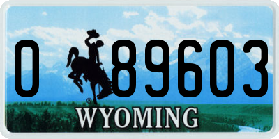 WY license plate 089603